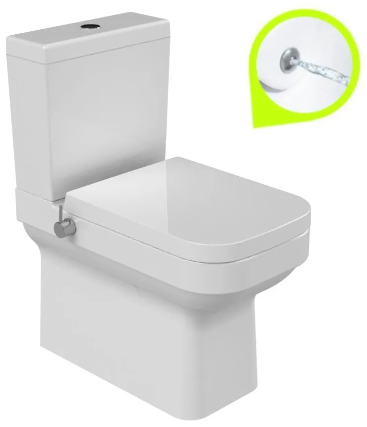 CeraStyle NOURA monoblokk WC - BEÉPÍTETT bidé funkcióval - 62 cm