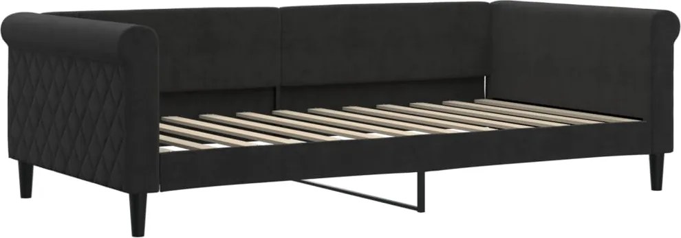 vidaXL fekete bársony kanapéágy 100 x 200 cm