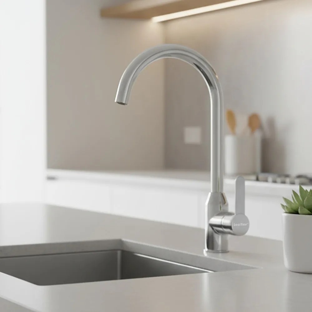 Auri mosogató csaptelep szálcsiszolt