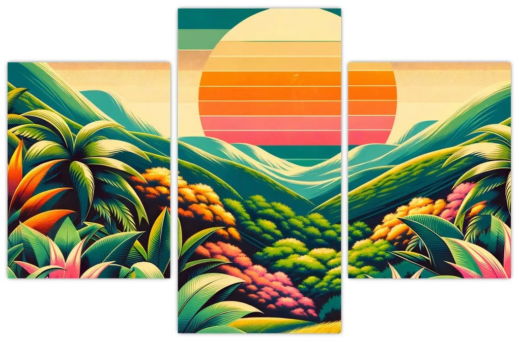 Kép - Színes naplemente (90x60 cm)