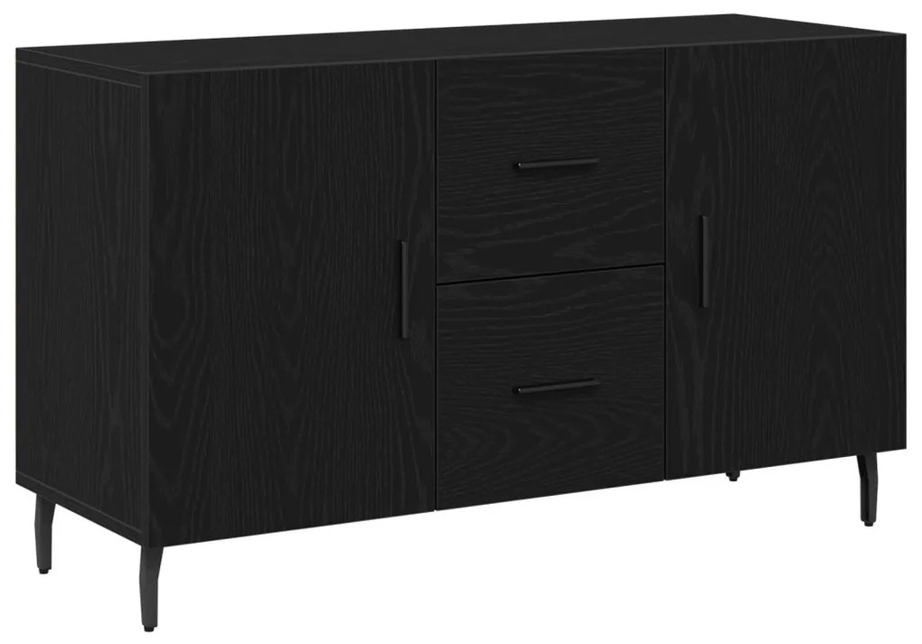 Oldalszekrény Fekete Tölgy 100x36x60 cm Mérnöki Fa