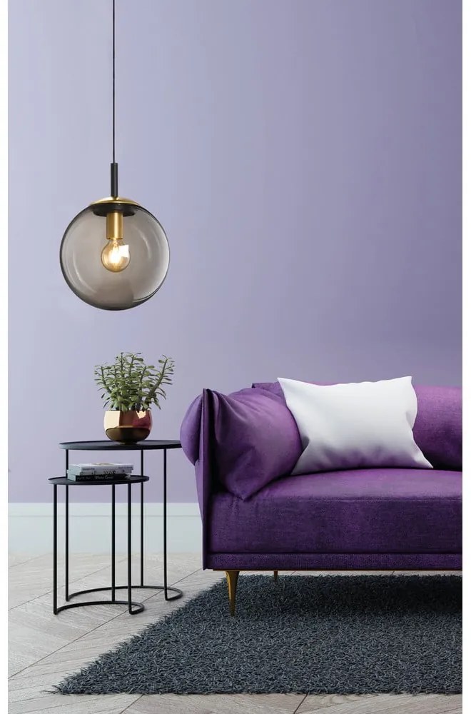 Fekete függőlámpa üveg búrával Dini – Fischer &amp; Honsel