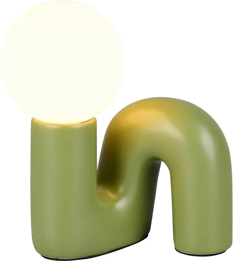 Zöld kerámia asztali lámpa (magasság 21,5 cm) Quinn – Reality