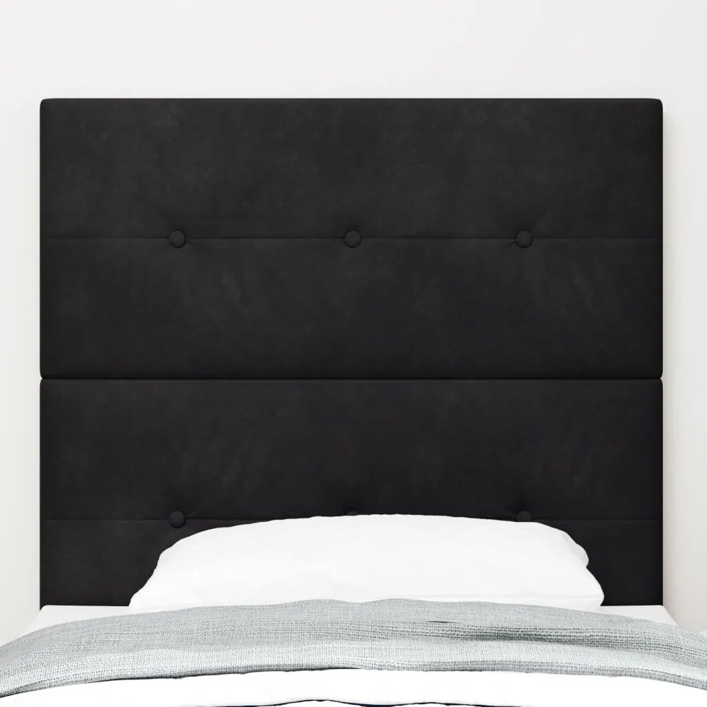 Fejtámla Gombos Tűzéssel Fekete 80 cm Bársony