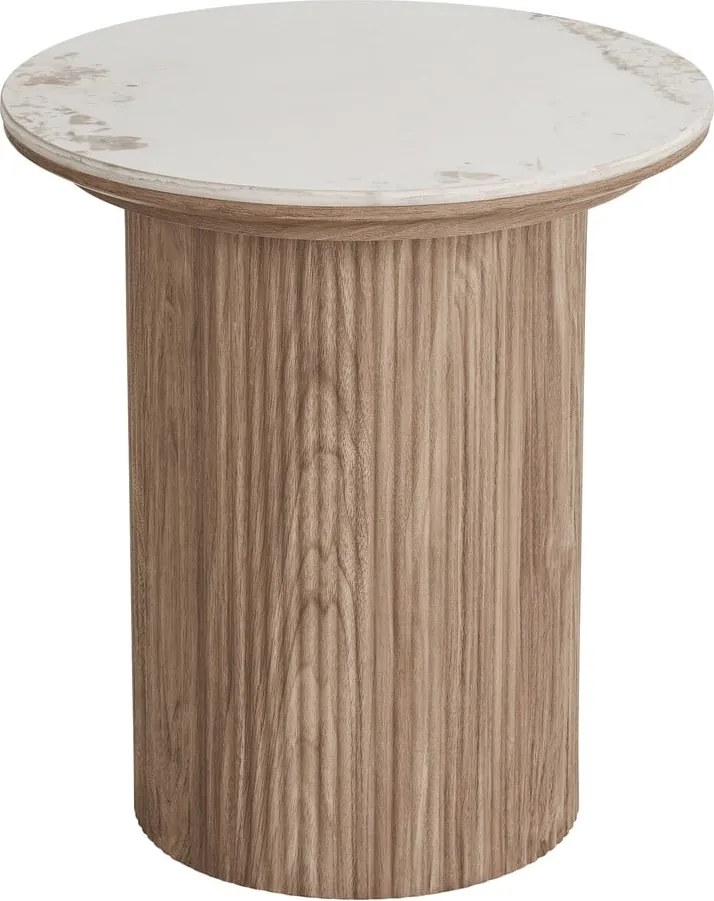 Kerek tárolóasztal márvány dekoros asztallappal ø 45 cm Athens – House Nordic