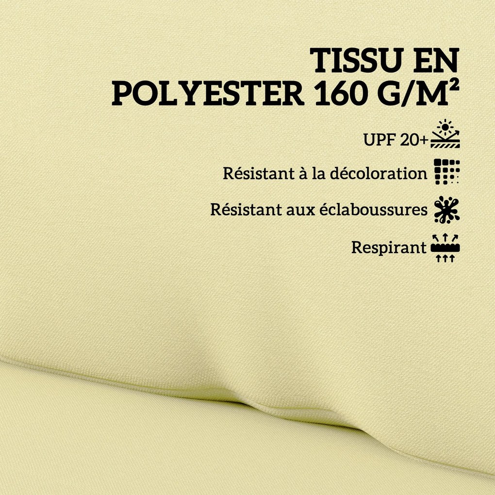 Outsunny Kültéri Raklap Párnák 2 Üléshez, Mosható Euro Raklap Ülés Párnák, 2 Darab 120 x 80 cm és 120 x 45 cm, UPF20+, 20 cm Vastag, Bézs | Aosom