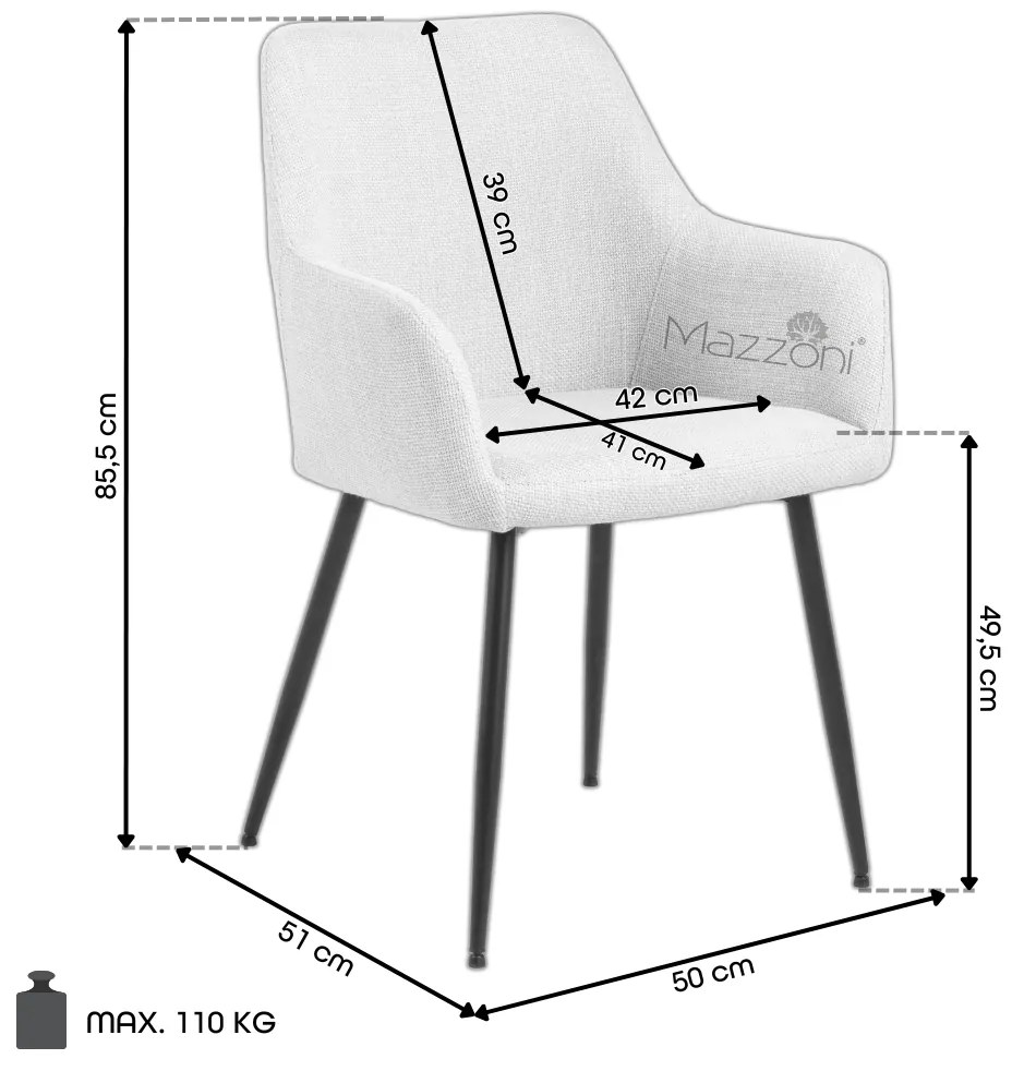 MAZZONI EXPORT VERA Terrakotta (Basel 44 szövet) - MODERN KÁRPITOZOTT KAGYLÓSZÉK LOFT STÍLUSÚ NAPPALIBA/ÉTKEZŐBE