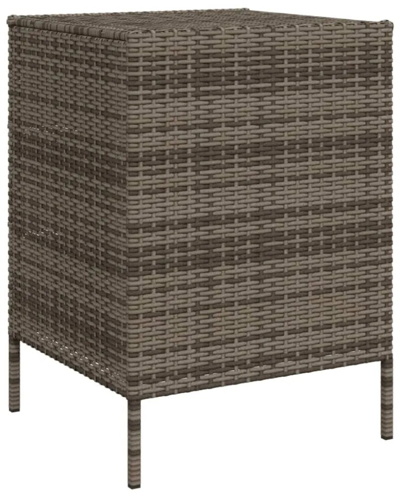 szürke polyrattan kerti tárolószekrény 55 x 59 x 80 cm