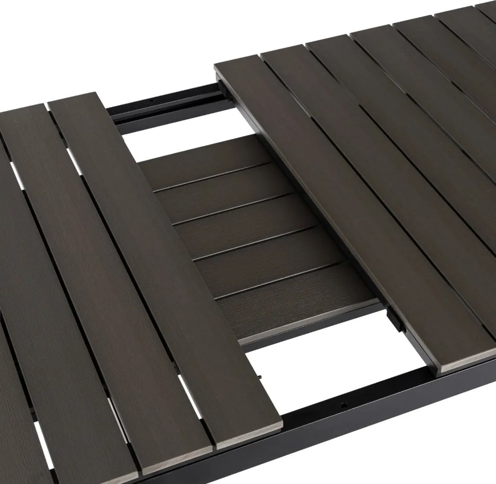 ARGOS kerti asztal 140-180 cm, sötétszürke tölgy-fekete