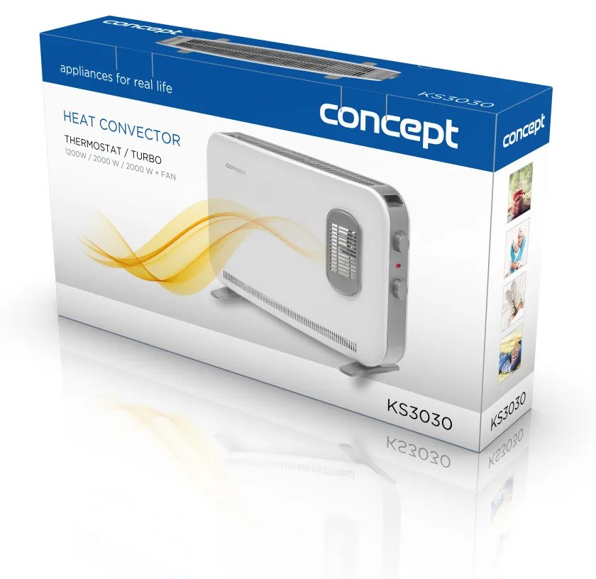 Concept KS3030 konvektor turbóval 2000 W, fehér