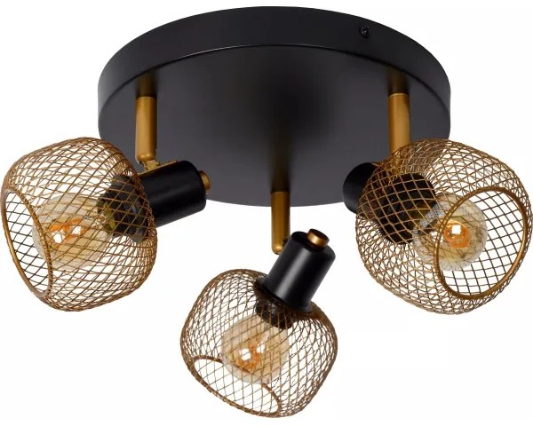 Lucide 77978/13/02 - Spotlámpa MAREN 3xE14/13W/230V fekete/réz