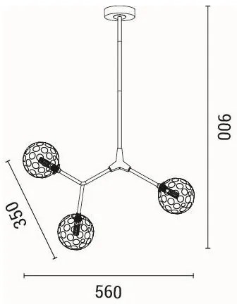 Csillár rúdon 3xG9/15W/230V szürke