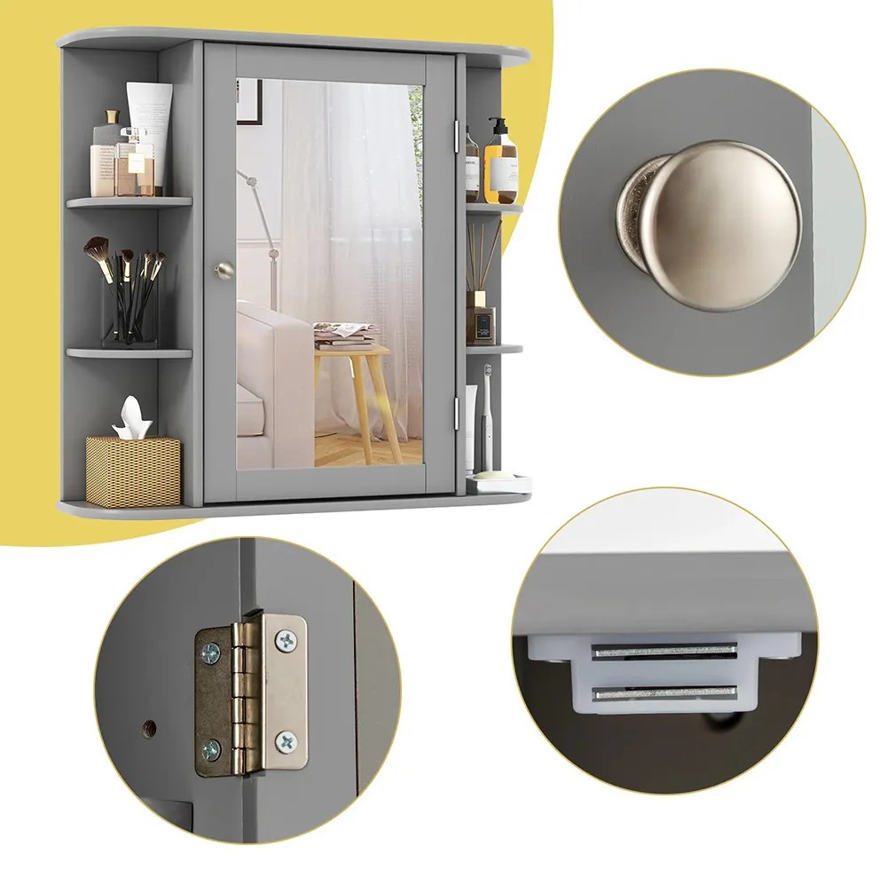Fürdőszobai szekrény, szürke