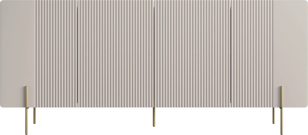 Malmi négyajtós komód 200 cm - kasmír / arany lábak