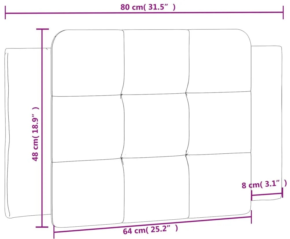 szürke műbőr fejtámla párna 80 cm