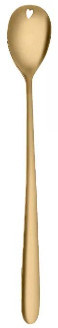 Latte kanál szívecskével PVD világos aranyszínű - Love Cutlery (116623)