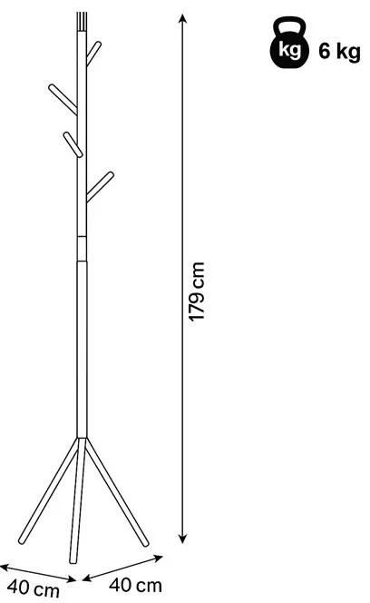 Modern állófogas, 179 cm magas, fém szerkezettel, matt fehér lakkozással, 6 kg teherbírással
