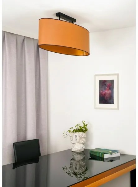 Duolla - Felületre szerelhető csillár OVAL VEGAN 2xE27/15W/230V barna