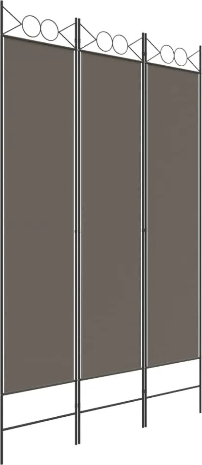 vidaXL 3 paneles antracitszürke szövet térelválasztó 120x200 cm