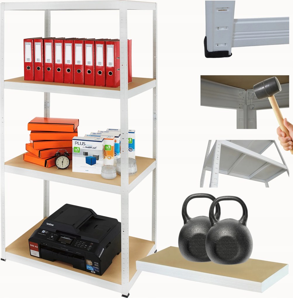 Fém tároló állvány garázs állvány Helios 180x110x40cm 4Px275kg