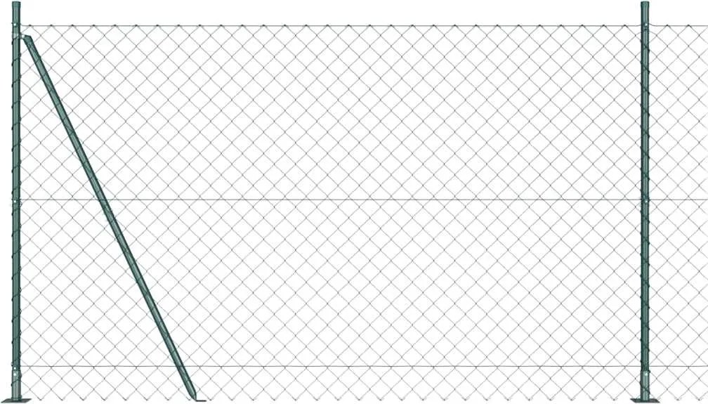 vidaXL Kerítésoszlop Zöld 25 x 1,4 m (60 x 60 mm háló) Acél és PVC