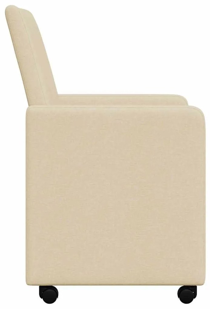 Kerekes Étkező Székek 2 pcs Krém 57 x 66 x 94 cm szövet