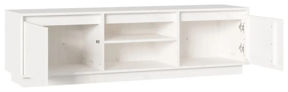 fehér tömör fenyőfa TV-szekrény 140 x 35 x 40 cm