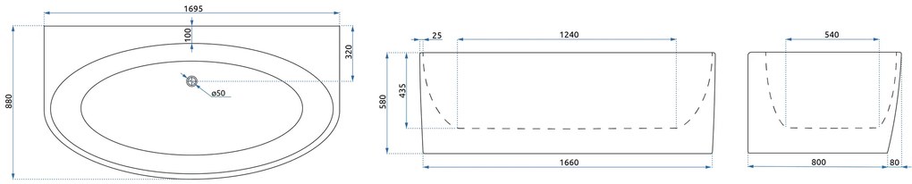 Fürdőkád MALTA 170cm