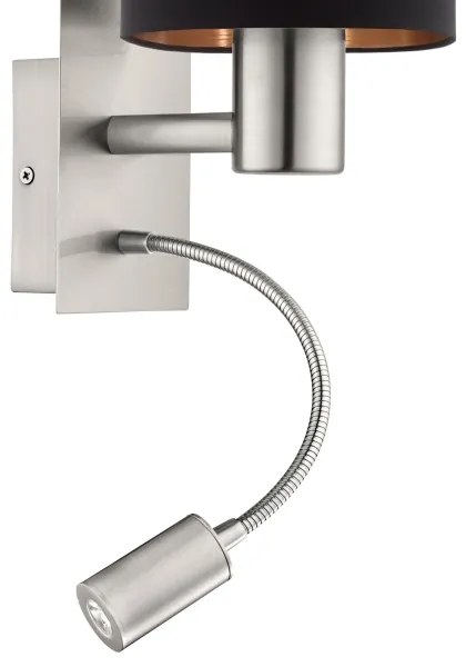 Eglo 96483 - LED flexibilis lámpa PASTERI 1xE27/40W+LED/3,8W fekete