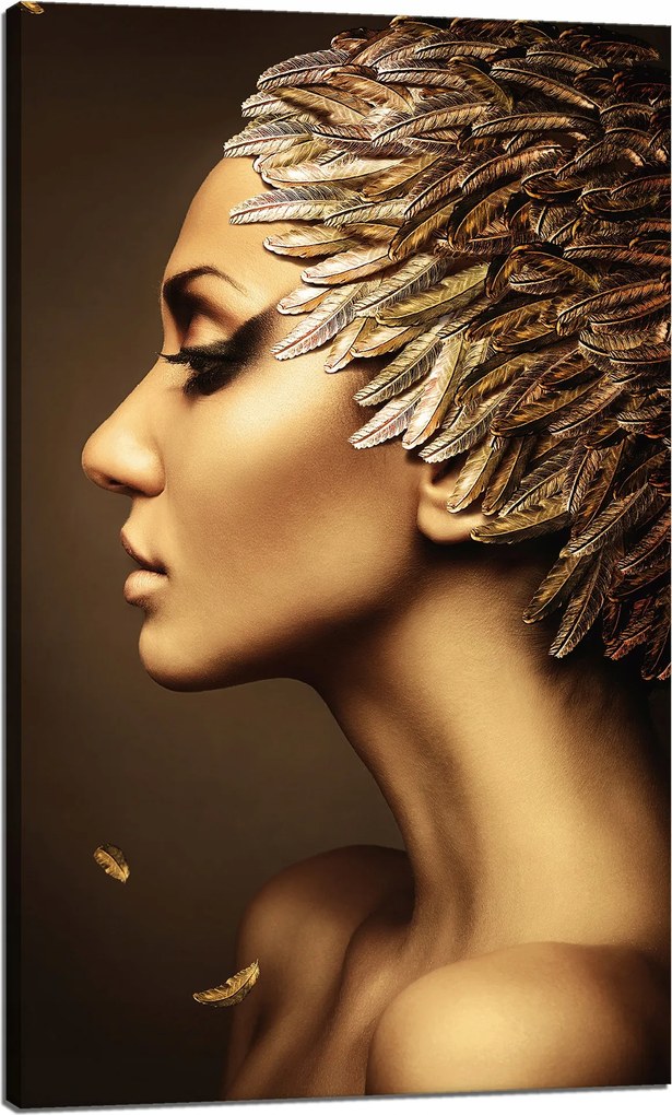 Vászonkép Arany Nő Profil Modern Stílus 60x100 cm