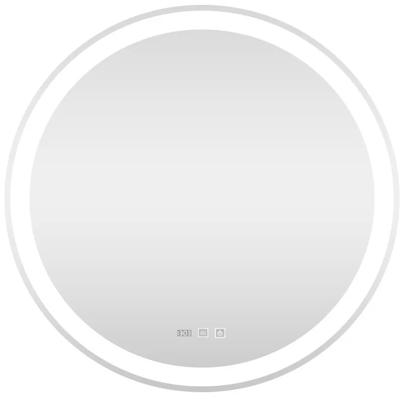 Viva AURA fürdőszoba tükör - érintőkapcsolós - páramenetesítős - órával - LED - KEREK - átmérő 60cm
