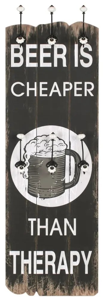 falra szerelhető fogas 6 akasztóval 120 x 40 cm