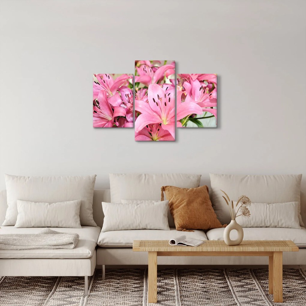 Kép - Rózsaszín liliomok (90x60 cm)