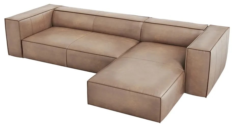 Világosbarna bőr sarokkanapé (jobb oldali) Madame – Windsor &amp; Co Sofas