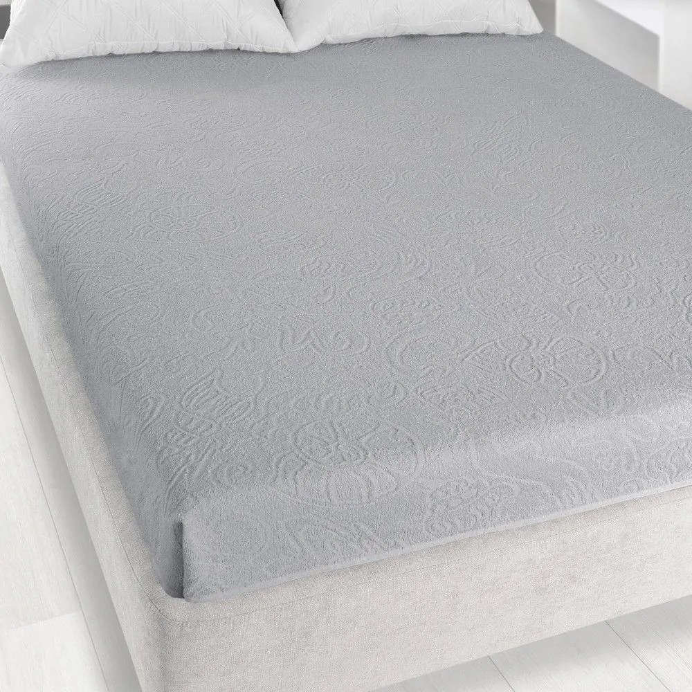 Frottír lepedő gumi nélküli175x220 Tulipán szürke Zwoltex