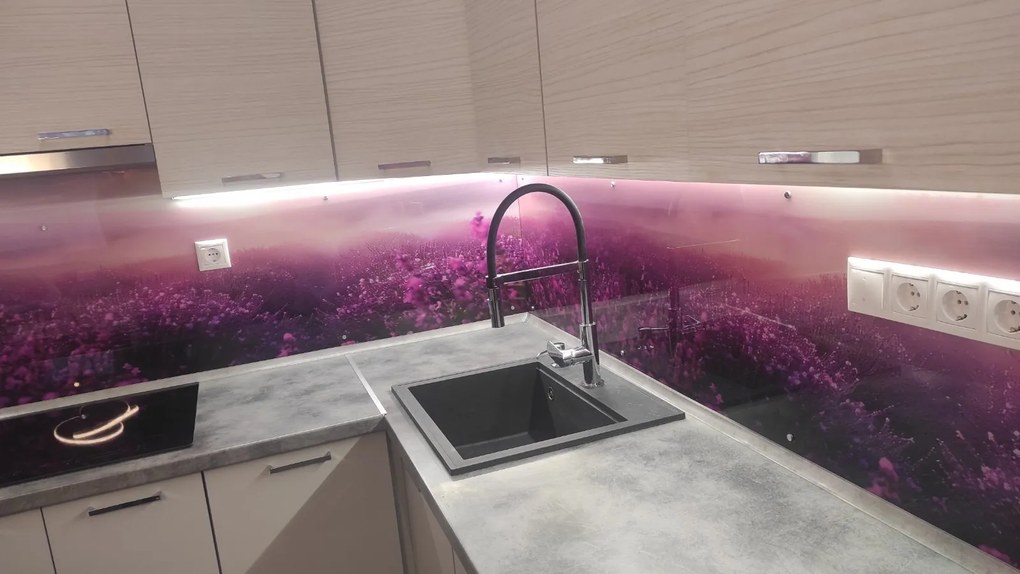 Wallplex konyhahátfal Illatos Levendula (Méret: 60x180)