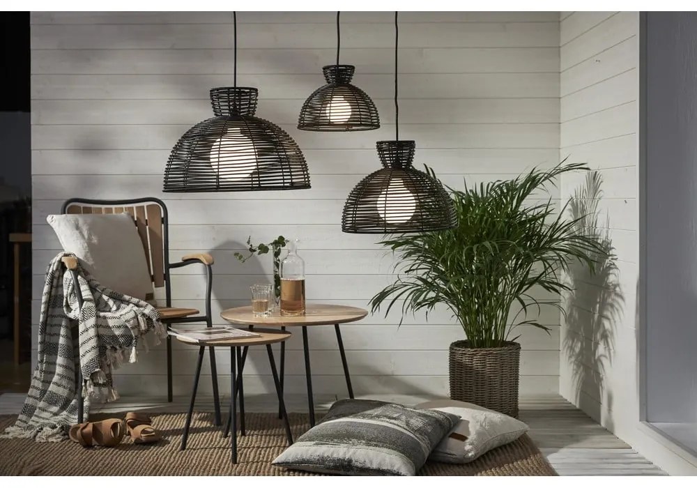 Runde fekete kültéri mennyezeti lámpa búra, ø 26 cm - Star Trading