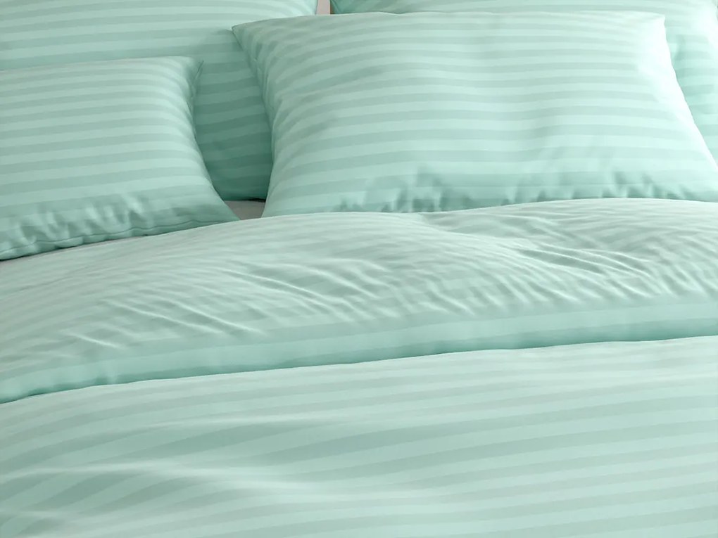 JASMINE mikroszálas szállodai ágyneműhuzat, mentaszínű – 2 cm-es csíkos Ágyneműhuzat mérete: 70 x 90 cm | 140 x 220 cm