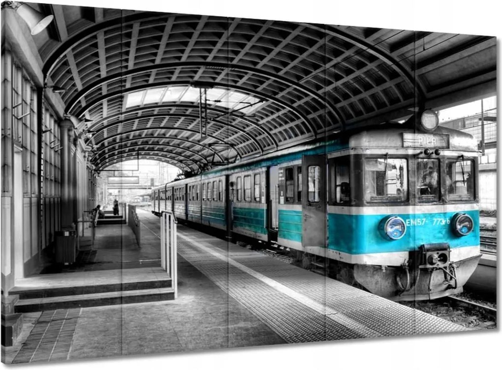 Vászonkép 100x70 Türkiz vonat Pkp