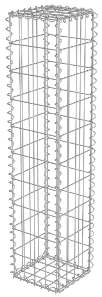 vidaXL horganyzott acél gabion fal fedéllel 20 x 20 x 100 cm