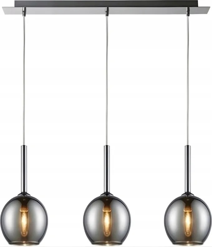 Ezüst függesztett mennyezeti lámpa előszoba hálószoba nappaliba Monic 3 XX