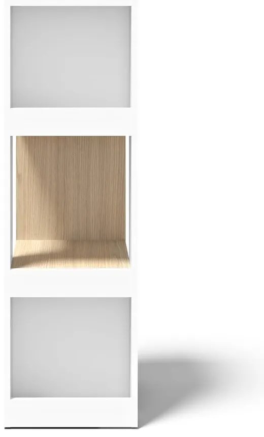 Fehér könyvespolc tölgyfa dekorral 40x114 cm Ella - TemaHome