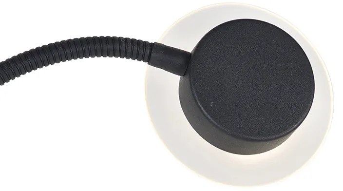 Modern állólámpa fekete, LED-del és olvasólámpával - Chala