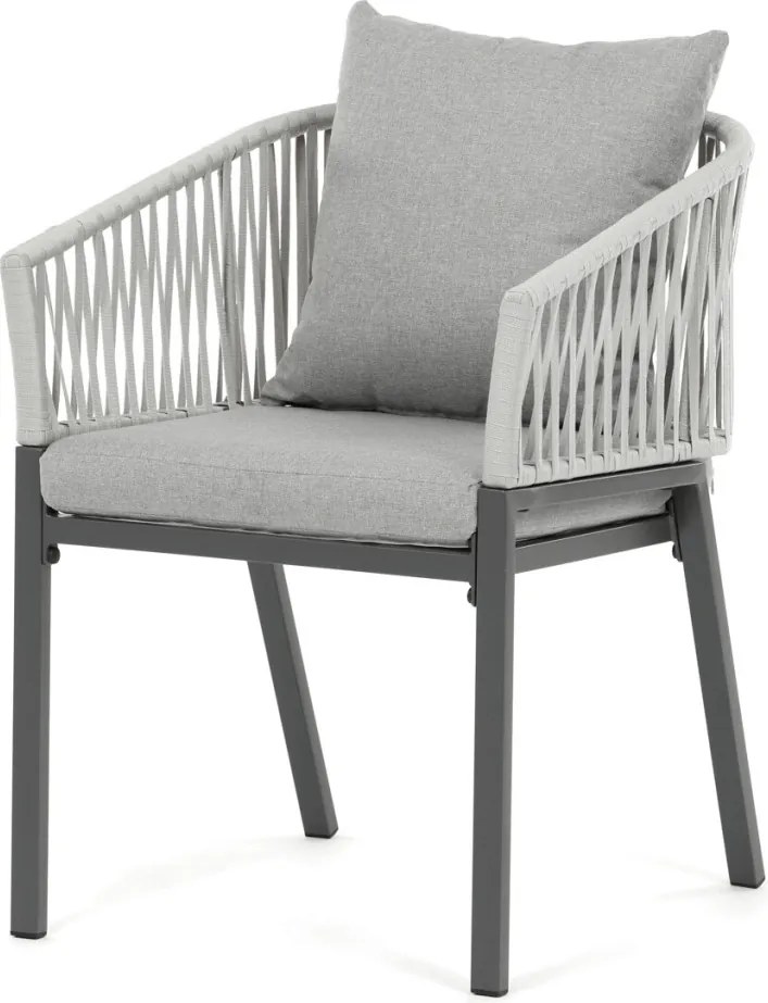 Kerti szék, fém, polyrattan, szürke, AZC-S1430 GREY