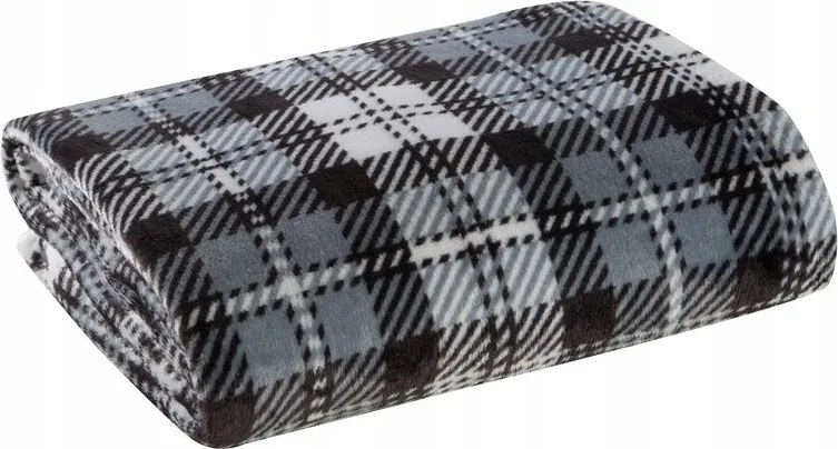 Világító ágytakaró 150x200 Mikulás grafit kockás