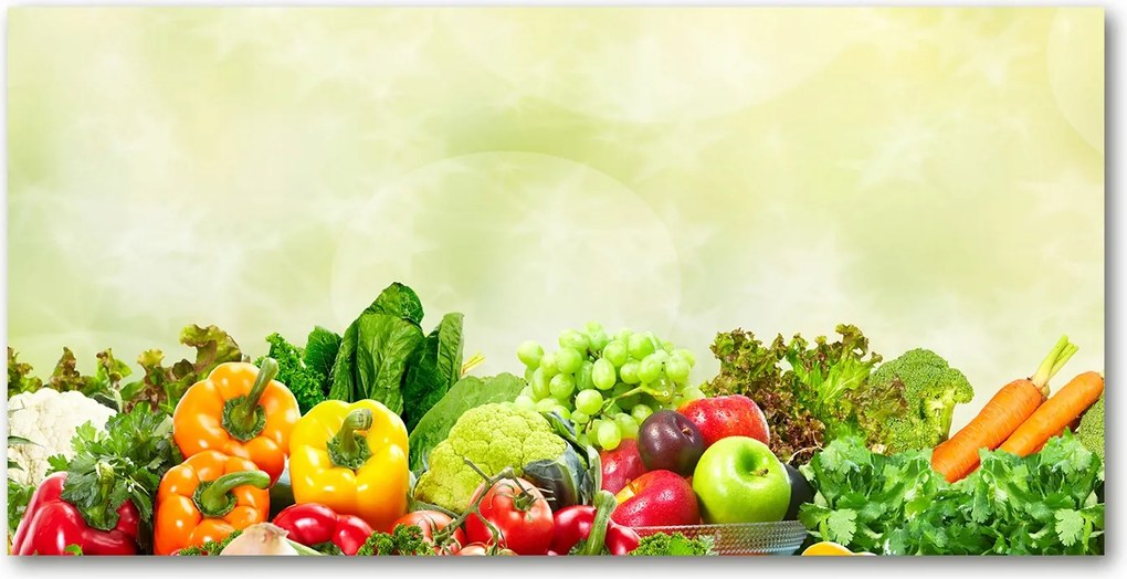 Fotótapéta falra edzett üveg Zöldségek 140x70