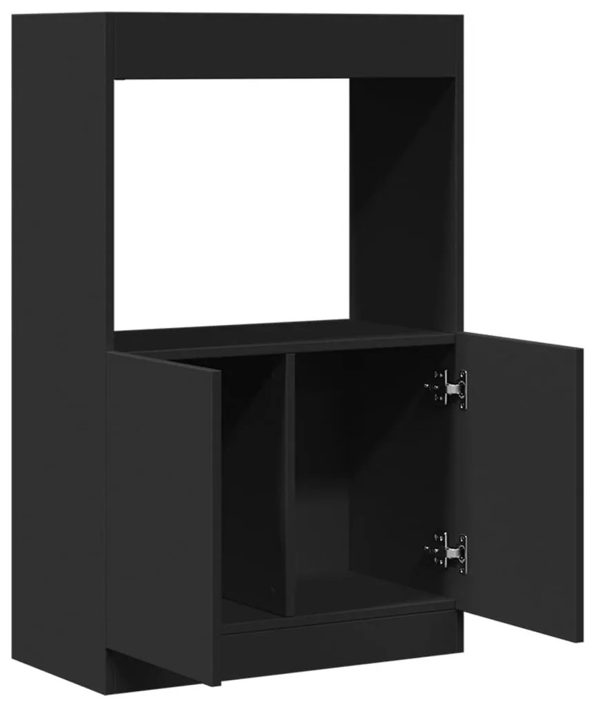 fekete szerelt fa magasszekrény 63 x 33 x 100 cm