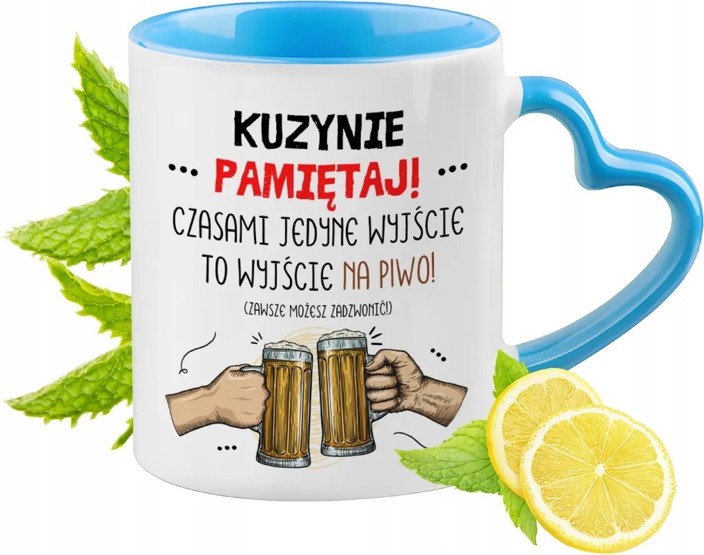 Unokatestvérnek Kék Bögre Szív Alakú Füllel Kávé Ajándék