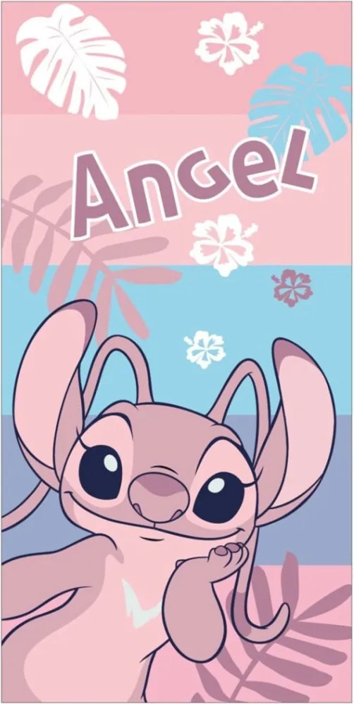 Disney Lilo és Stitch, A csillagkutya Pink fürdőlepedő, strand törölköző 70x140cm (Fast Dry)