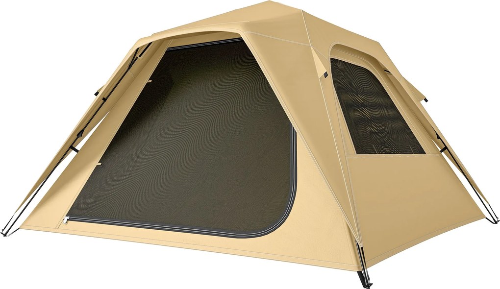 Outsunny azonnal felálló sátor hálós ablakokkal és hordtáskával, 3000 mm vízálló, UPF50+ — 3–4 személyes | Aosom